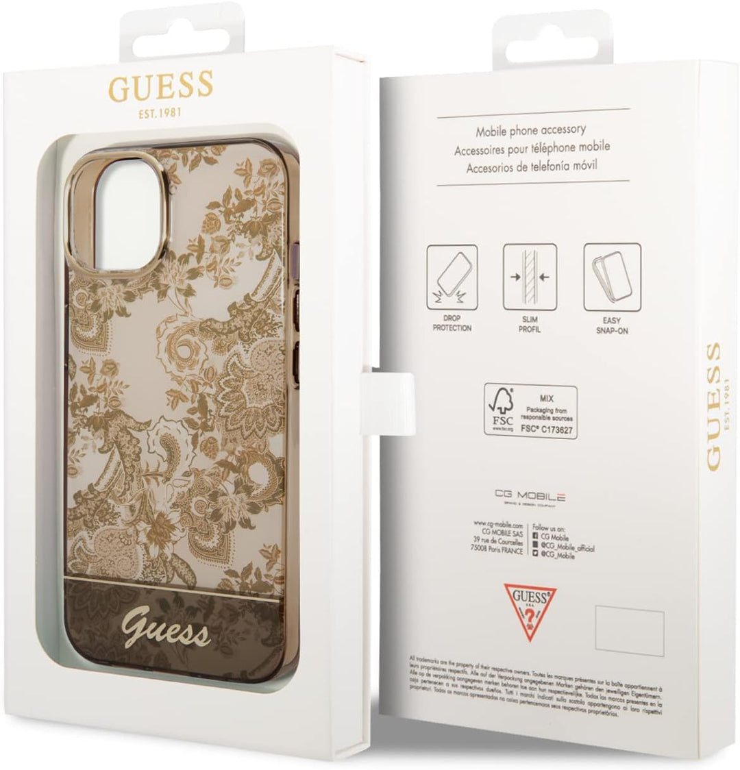 Guess GUHCP14MHGPLHC hülle für iPhone 14 Plus 6,7" Ochre hardcase Porcelain Collection