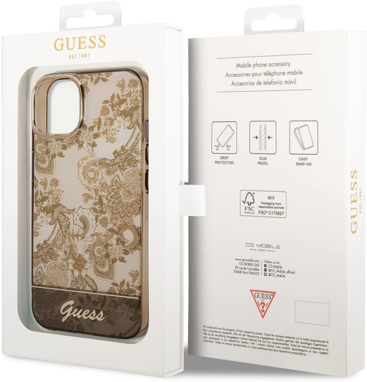 Guess GUHCP14MHGPLHC hülle für iPhone 14 Plus 6,7" Ochre hardcase Porcelain Collection