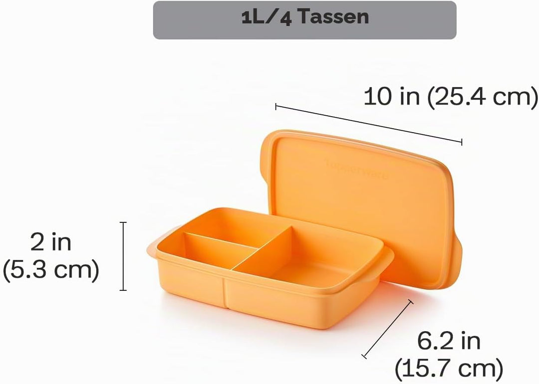 Tupperware Lunch-It Portion & Go Lunchbox für Lebensmittel, spülmaschinenfest, BPA-frei (4 Tassen/1