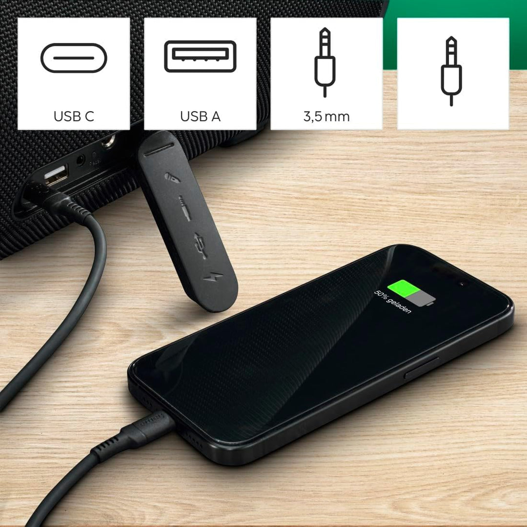 Hama Bluetooth Lautsprecher Outdoor 120W (App, wasserfest IPX6, 24 Stunden Akkulaufzeit, Pro Sound,