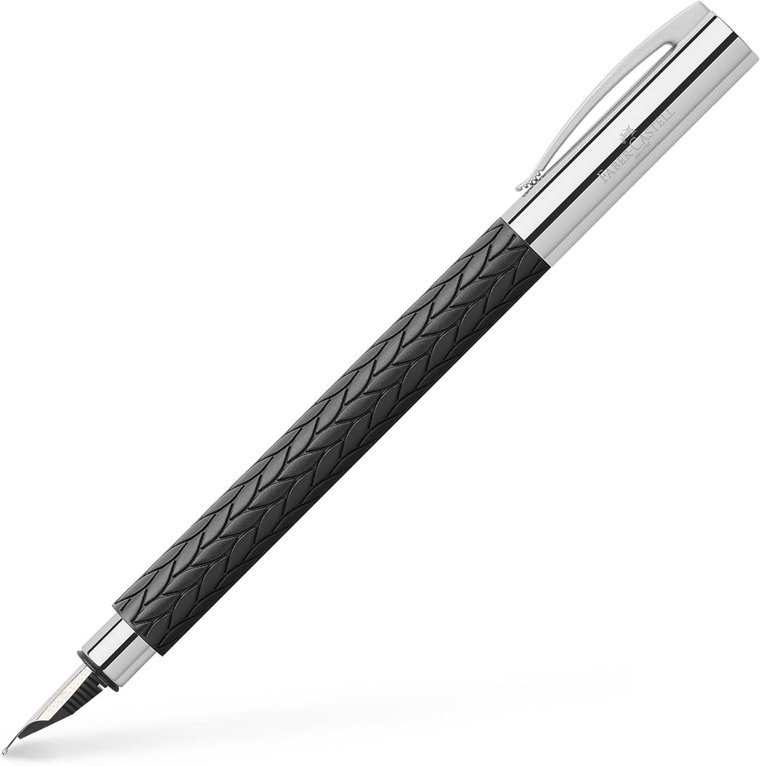 Faber-Castell 146060 - Füller Ambition, Feder M, 3D leaves Schwarz, 1 Stück
