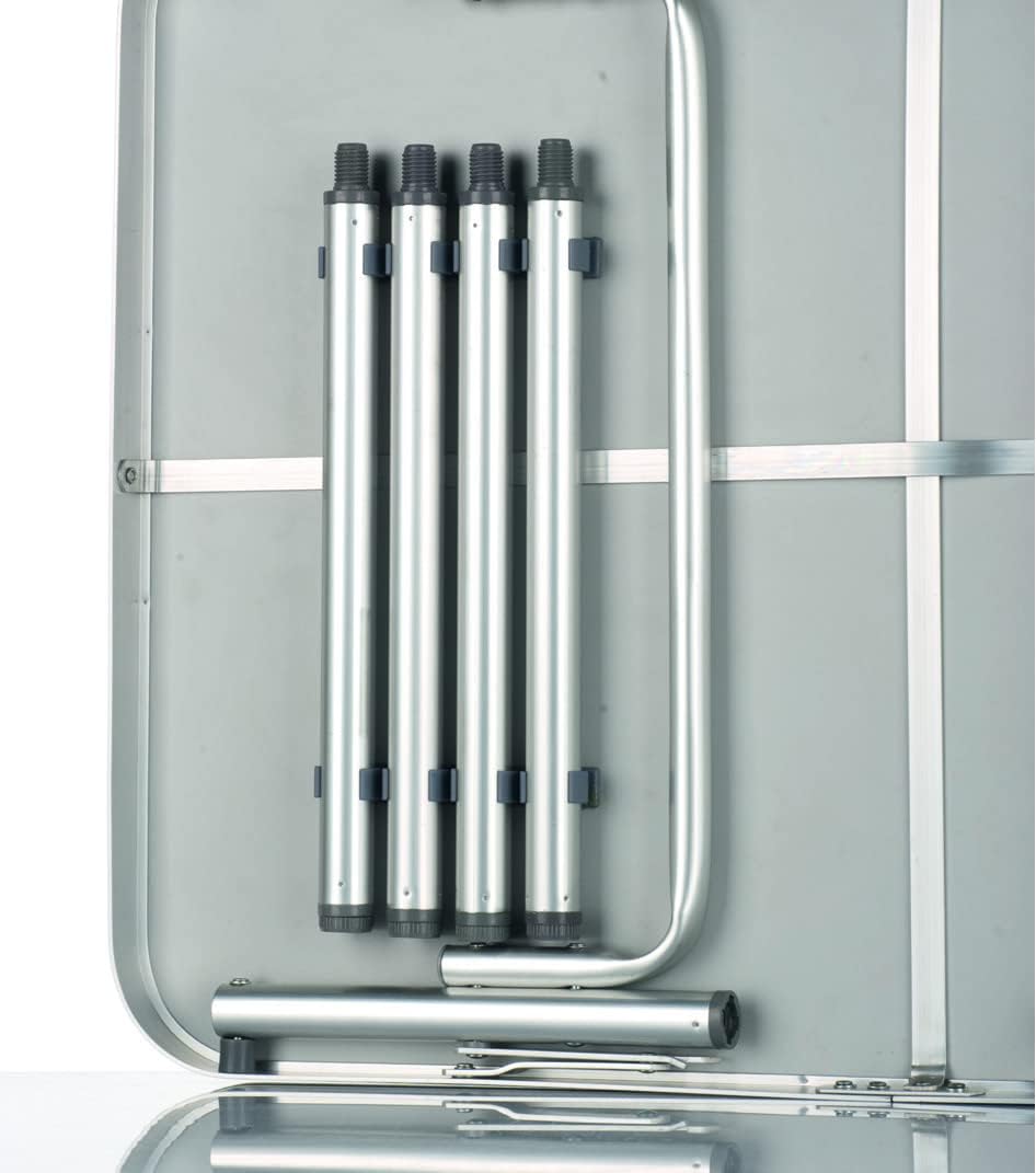 Camp Active Klapptisch - Höhenverstellbare Tischfüsse - Ultraleicht aus Aluminium - 75x55x60cm Silbe