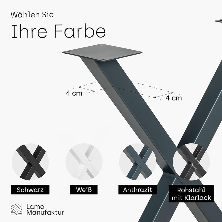 LAMO Manufaktur Tischbeine für Sitzbank, Couchtisch, Beistelltisch, Mark | Vierkantprofil 40x40 mm,