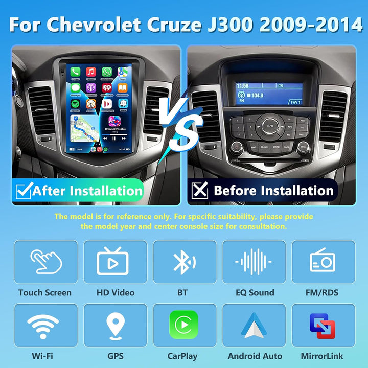 4GB+64GB Autoradio für Chevrolet Cruze J300 2009-2014 mit Carplay/Android Auto, 9,7 Zoll Bildschirm