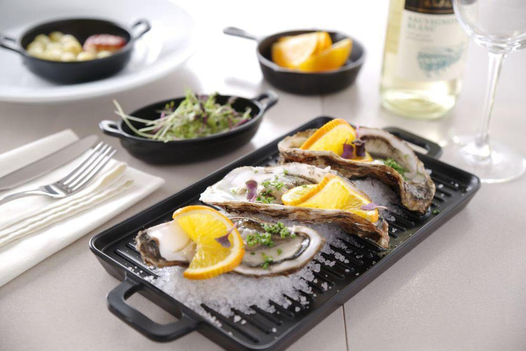 HENDI Mini-Servierbrett, Grillpfannen-optik, Little Chef, zum Präsentieren und Servieren von Speisen