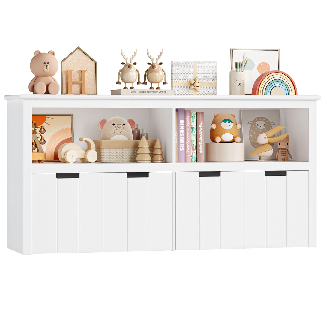 FOREHILL Kinderregal mit Boxen auf Rollen, Spielzeug Aufbewahrung Kinderzimmer Möbel, Spielzeugregal