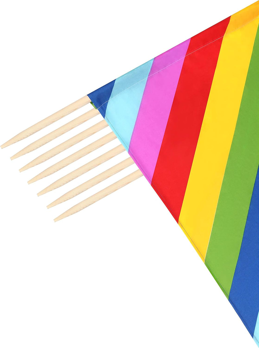 Ladeheid Windschutz Strand Sichtschutz mit Holzstab praktisches Strand Zubehör LAEX001 10 m Bunte St