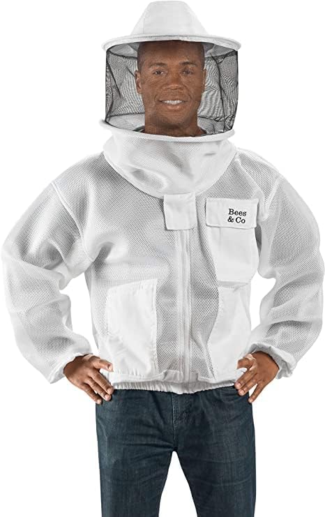 Bees & Co K83 Ultraleichte Imkerjacke mit Rundschleier Kristallweiss S, Kristallweiss S