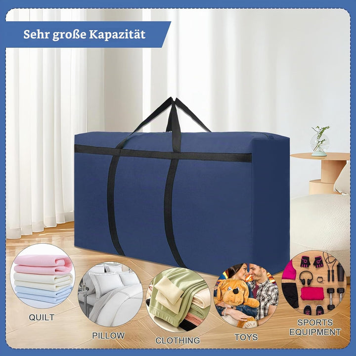 2Stück 180L Aufbewahrungstasche, Grosse Umzugstaschen, 600D Oxford Auflagentasche, XXL Reisetasche,