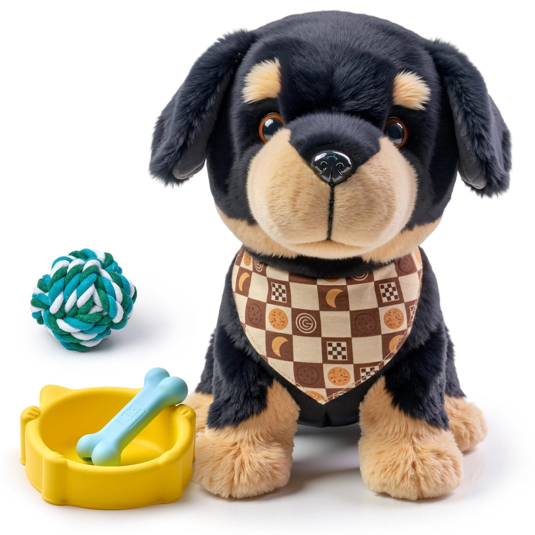 OR OR TU Sprachgesteuerte Hund Spielzeug Kinder Plüsch Hunde | Rottweiler, Singen, Bellen, Laufen un