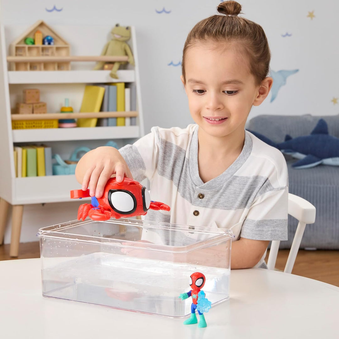 Marvel Spidey und Seine Super-Freunde – Water-Webs Spidey Spielzeug mit 7,6cm Figur & U-Boot – Farbw