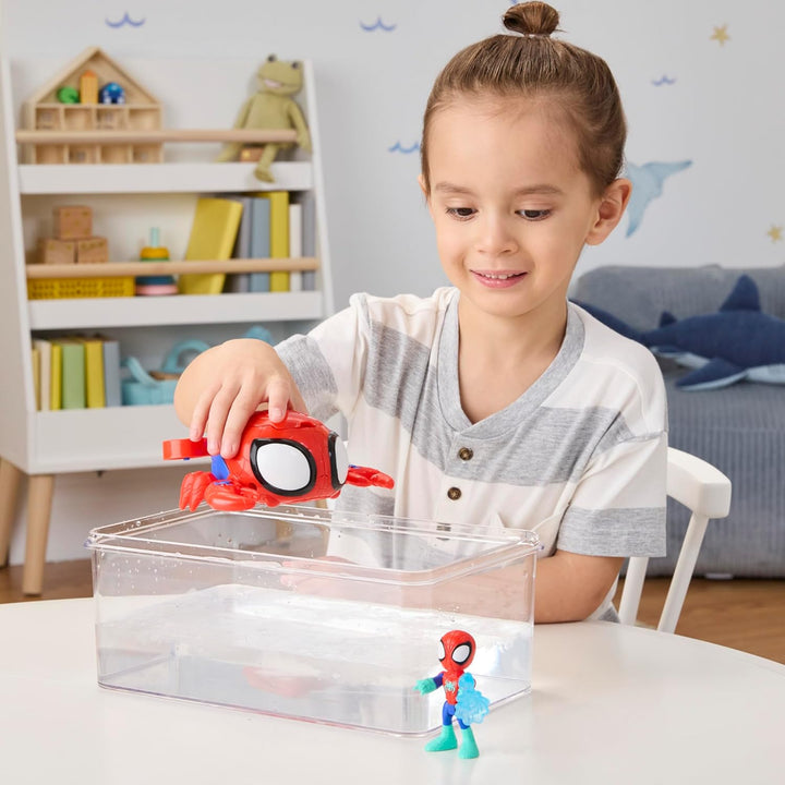 Marvel Spidey und Seine Super-Freunde – Water-Webs Spidey Spielzeug mit 7,6cm Figur & U-Boot – Farbw