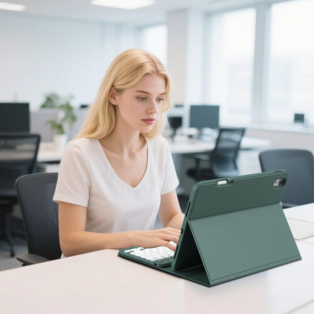 Hülle mit Tastatur für iPad A16 11. Generation 2025, iPad 10. Generation 2022 10,9 Zoll, Abnehmbarer