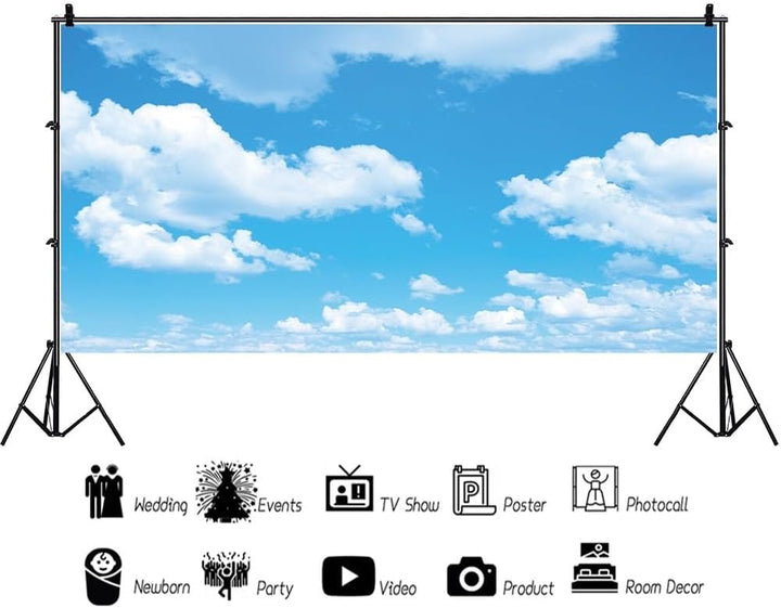 Renaiss 6x3m Himmel Fotografie Hintergrund Blauer Himmel weisse Wolke Hintergrund gross Vinyl Hinter
