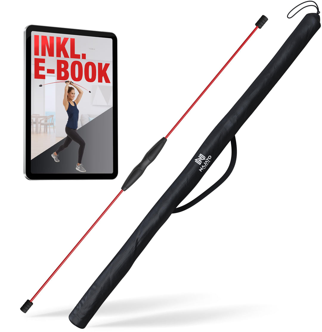Sports Schwingstab – Swingstick inkl. E-Book (PDF Datei) & Tasche – Wackelstab mit verstellbaren Gew