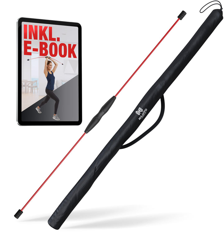Sports Schwingstab – Swingstick inkl. E-Book (PDF Datei) & Tasche – Wackelstab mit verstellbaren Gew