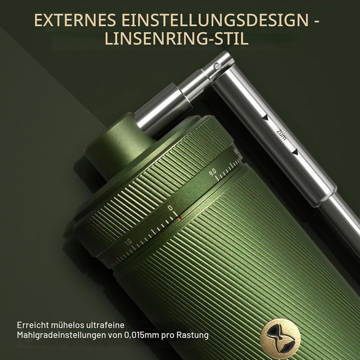 TIMEMORE Chestnut S3 Manual Kaffeemühle, mit numerischer externer Einstellung, Vollmetallgehäuse und