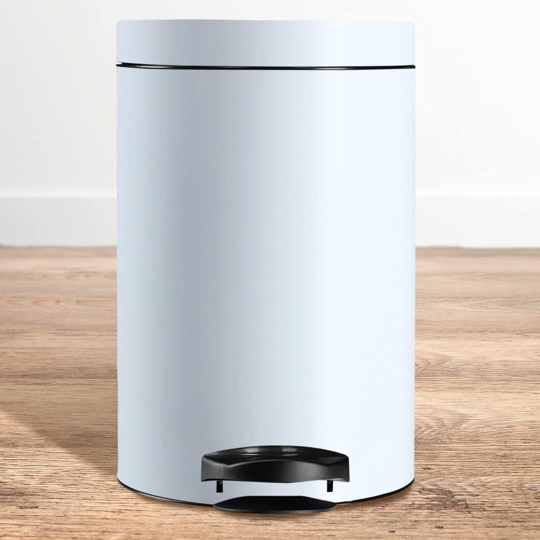 KADAX Tretmülleimer, Mülleimer mit Fassungsvermögen Stahl Kosmetikeimer, Runder Abfalleimer, Elegant