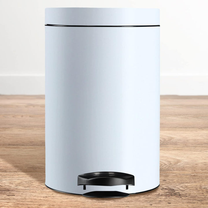 KADAX Tretmülleimer, Mülleimer mit Fassungsvermögen Stahl Kosmetikeimer, Runder Abfalleimer, Elegant