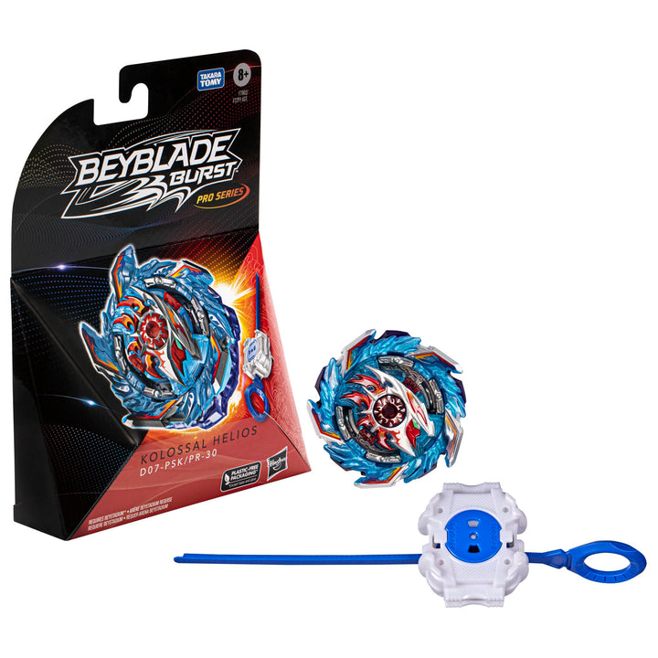 Beyblade Burst Pro Series Kolossal Helios Starter Pack Rotationsshirt mit Launcher, Spielzeug für Ju