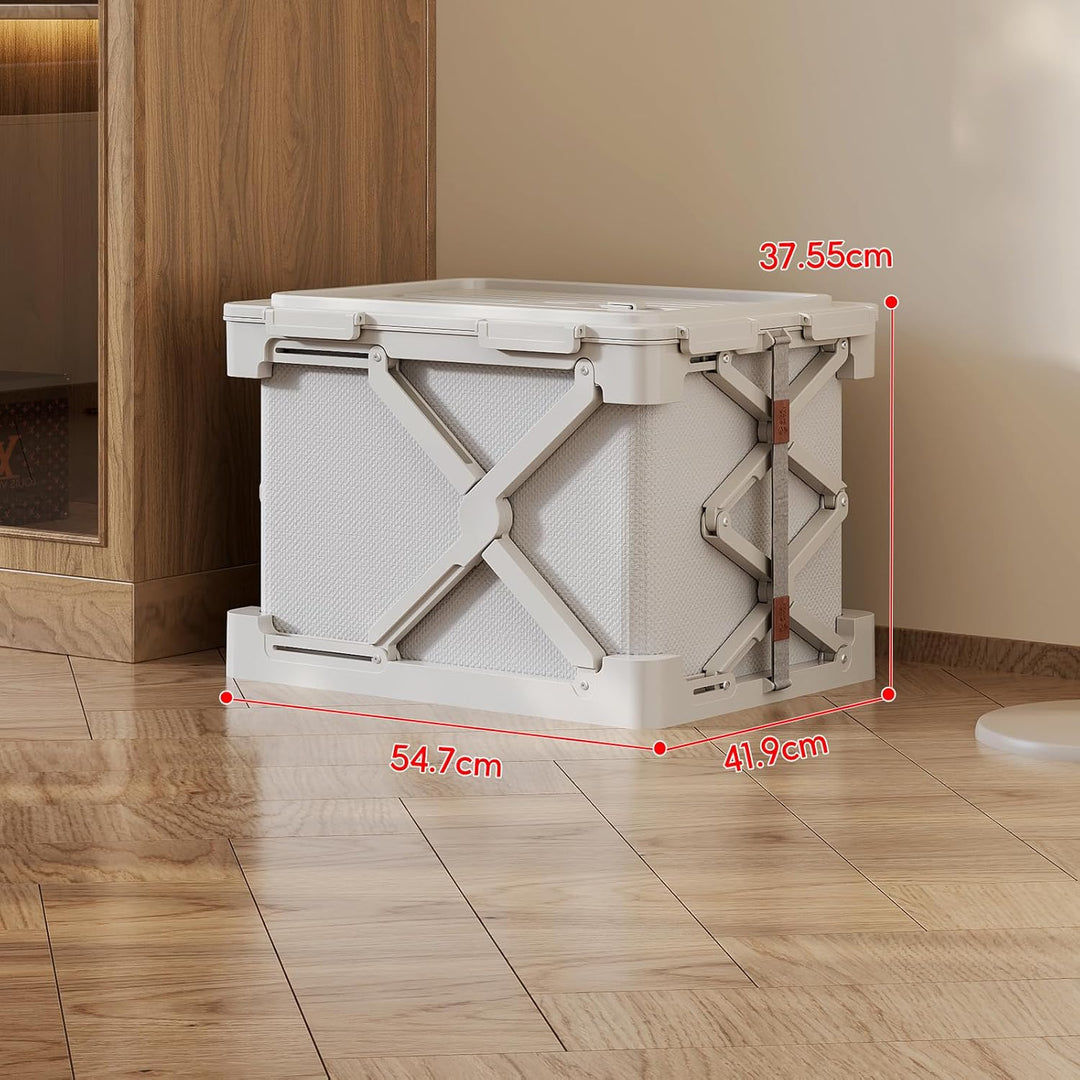 Faltbare Aufbewahrungsbox mit Deckel, Vakuum-Platzsparer, Staub- und Feuchtigkeitsbeständig, 56L Gro