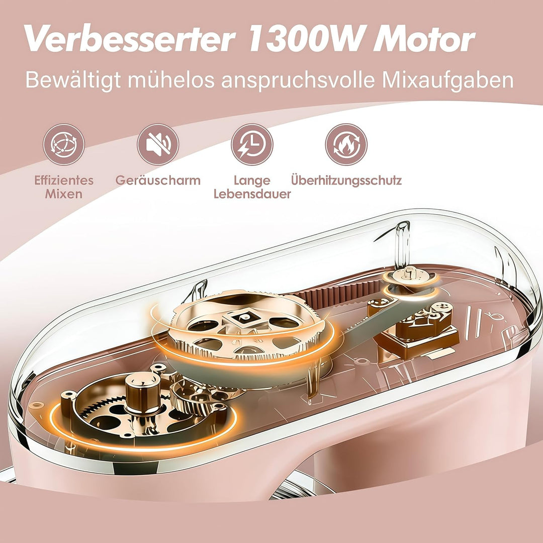 Fab-Serie 6L Küchenmaschine von Kitchen in the box, leistungsstarke Rührmaschine mit 1300W, 10 Gesch
