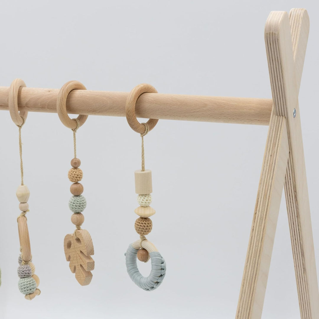 BASIC Spielbogen – Holz Baby Spielbogen ab Geburt, Schichtholz, stabile Konstruktion, Montessori Bab