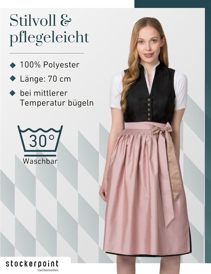 Stockerpoint Damen Schürze Kristin Dirndlschürze, Rose, Regular