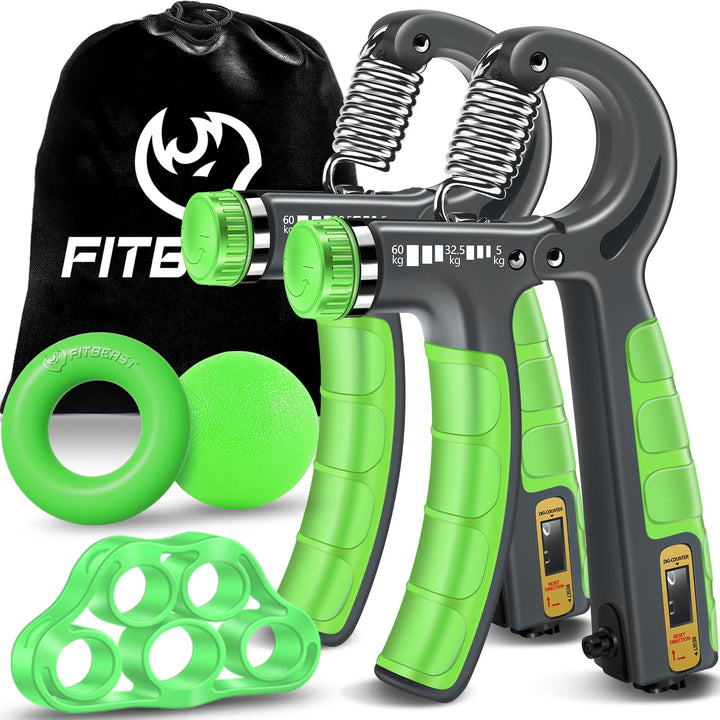 FitBeast Handtrainer Trainingsset (5-teilig), 2 Unterarmgriff Einstellbare Widerstand Handgreifer, F