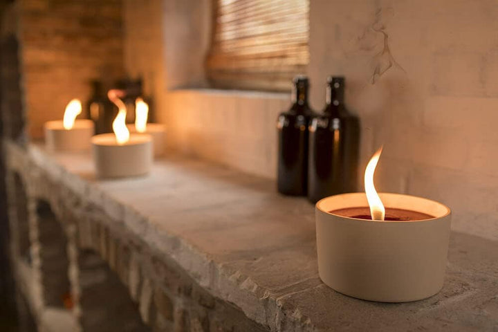 Flammschalen für draussen 4 Stück - Outdoor-Kerzen Weiss - Perfekt für deinen Garten - Feuerschalen