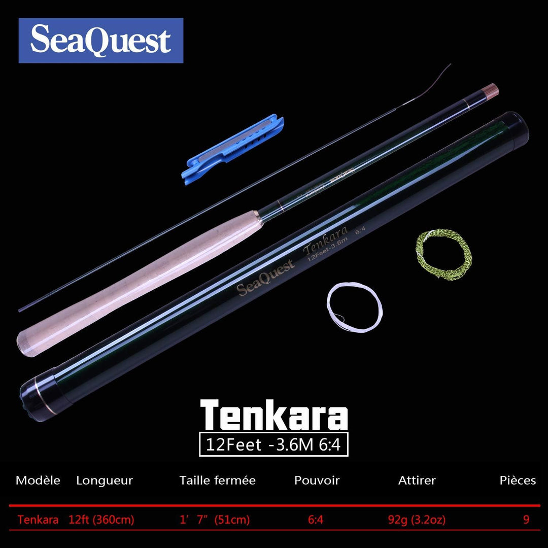 SeaQuest Tenkara Rod kit 6:4 7:3 9'5" 10'9" 12' 13'5" 6:4 12ft TG kit 2, 6:4 12ft TG kit 2