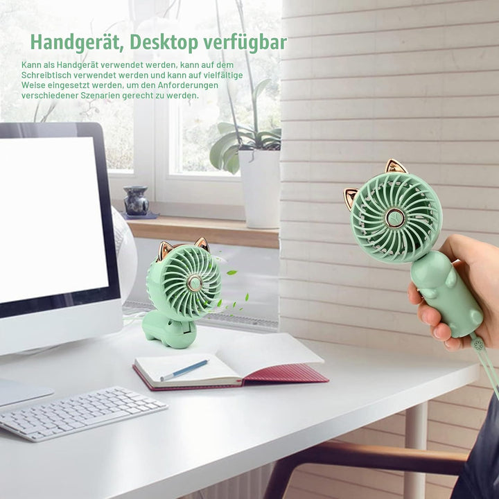Gukasxi Tragbarer Handventilator Faltbarer Mini USB Ventilator mit Wiederaufladbarem Akku Klein 3-Ga