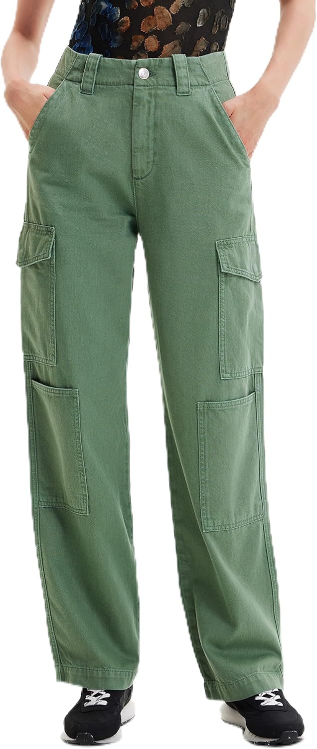 Desigual Damen Casual Pants 42 Grün, 42 Grün