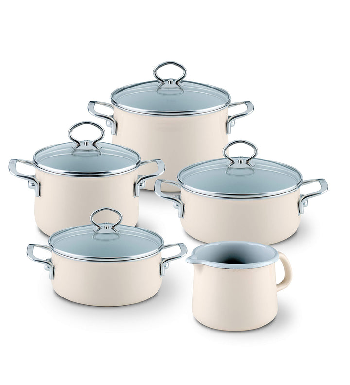 Riess, 0584-011, Familien-Set 5-teilig, Nouvelle - Avorio EXTRA STARK, bestehend aus: Fleischtopf mi