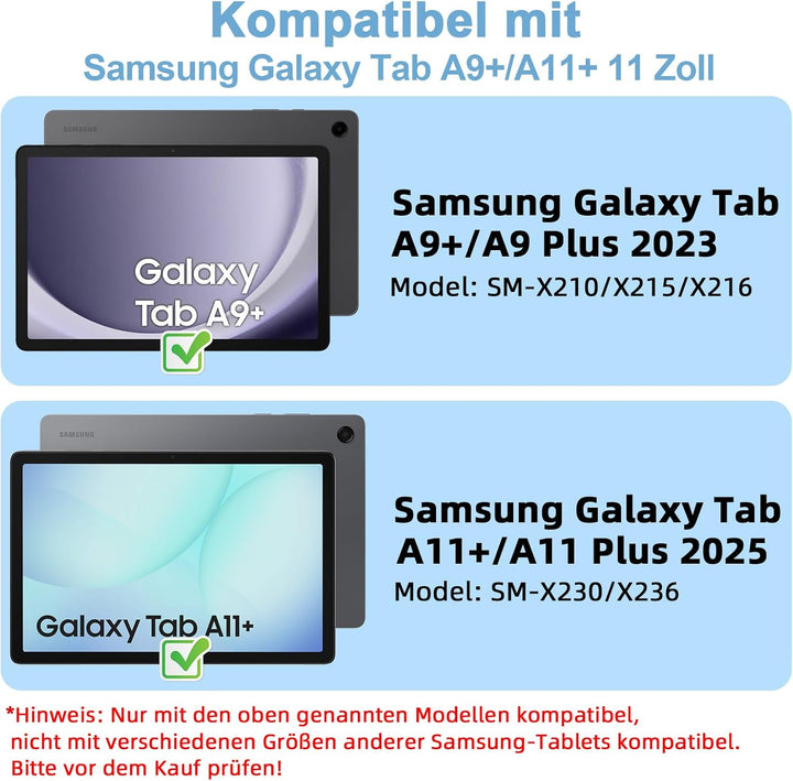 Bettdow für Samsung Galaxy Tab A9+/A9 Plus 2023 Tastatur Hülle, Deutsch QWERTZ Layout Abnehmbarer Be