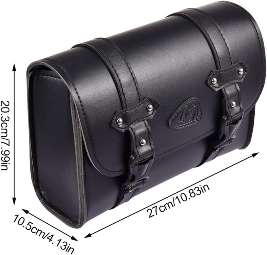 josietomy Motorrad Satteltasche aus Leder, Abnehmba wasserdichte Schwarz Universal Motorrad Seitenta