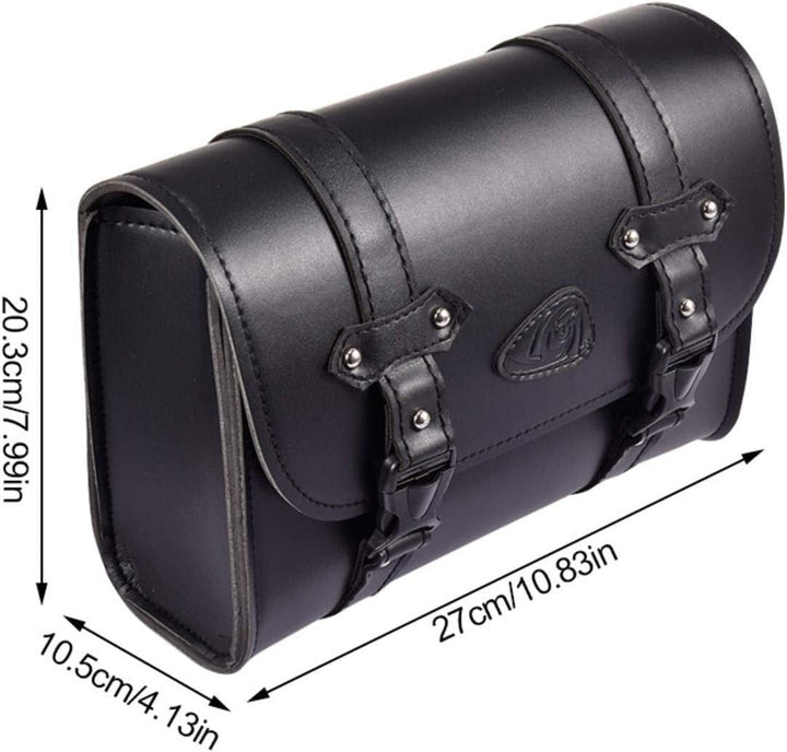 josietomy Motorrad Satteltasche aus Leder, Abnehmba wasserdichte Schwarz Universal Motorrad Seitenta