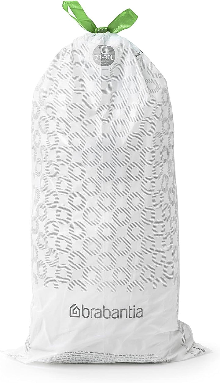 Brabantia Müllbeutel PerfectFit Multipack (Code G - 23L / 30L) Extra Starke Müllsäcke mit Zugband, 6