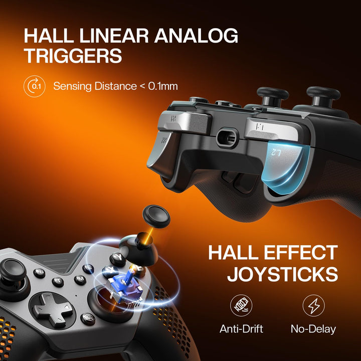 NYXI Flexi Wireless PC Controller - Hall Effect Sensing Joystick, Hall Analong Triggers, Interchange