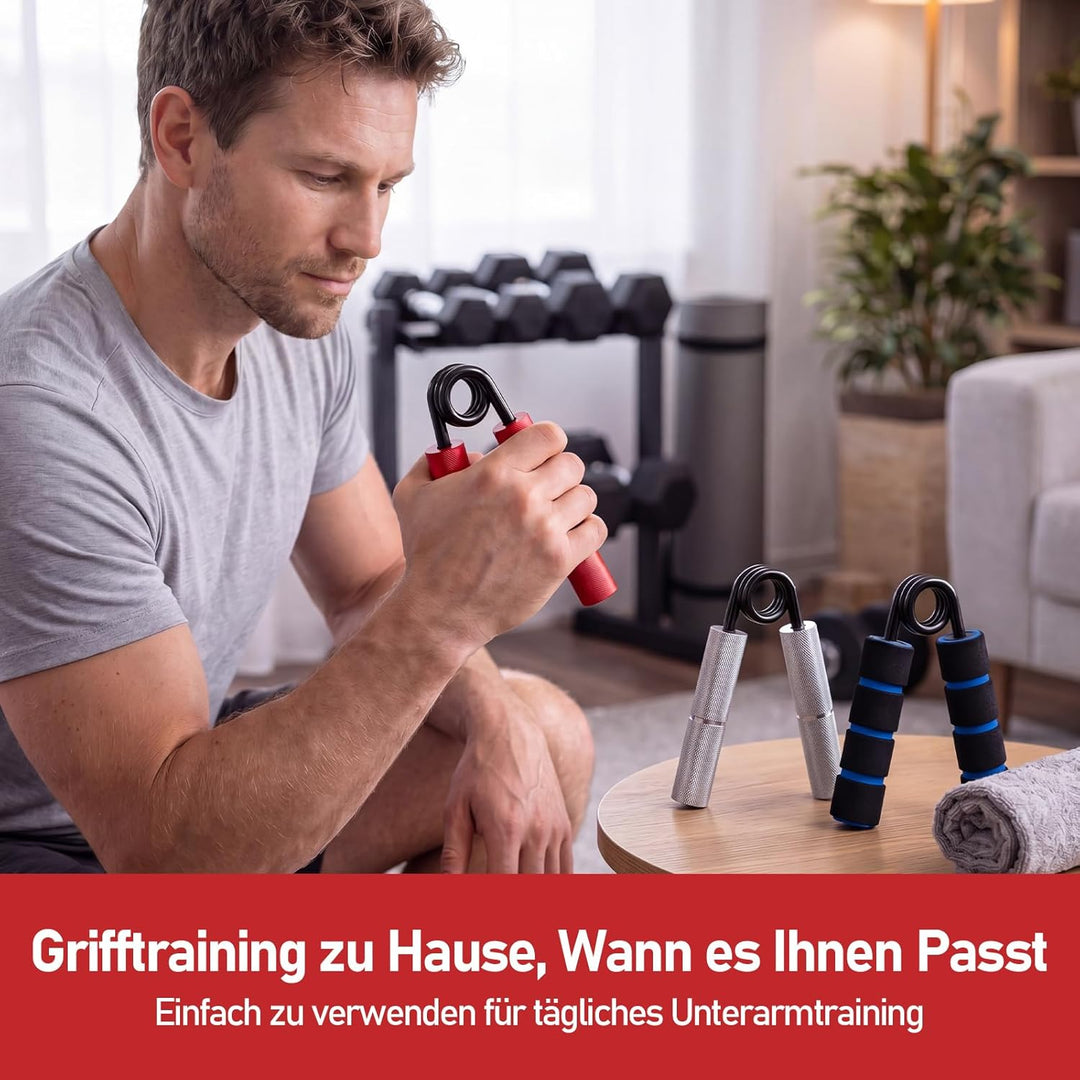 FitBeast Griffkrafttrainer Set, 6er Aluminium-Grifftrainer, Unterarmtrainer & Handgelenktrainer, Han