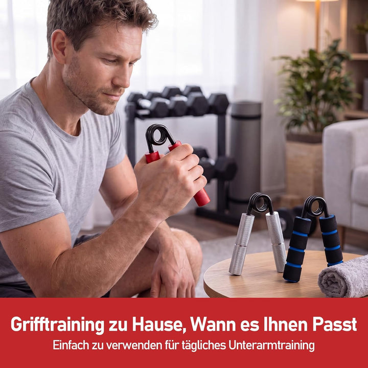 FitBeast Griffkrafttrainer Set, 6er Aluminium-Grifftrainer, Unterarmtrainer & Handgelenktrainer, Han