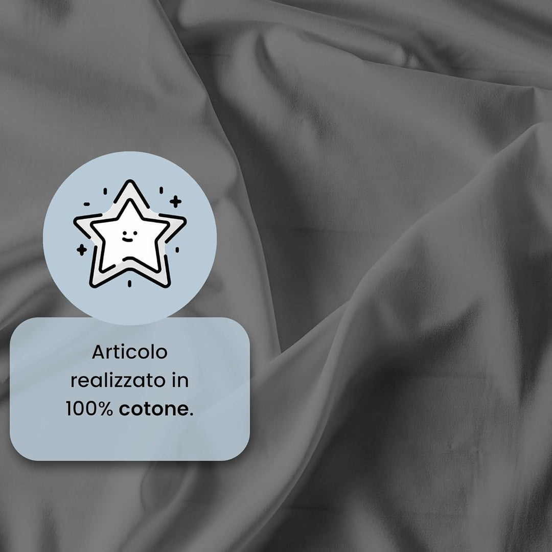 Italian Bed Linen maxcolor Bettwäsche grau 2 Sitze Dunkelgrau, 2 Sitze Dunkelgrau