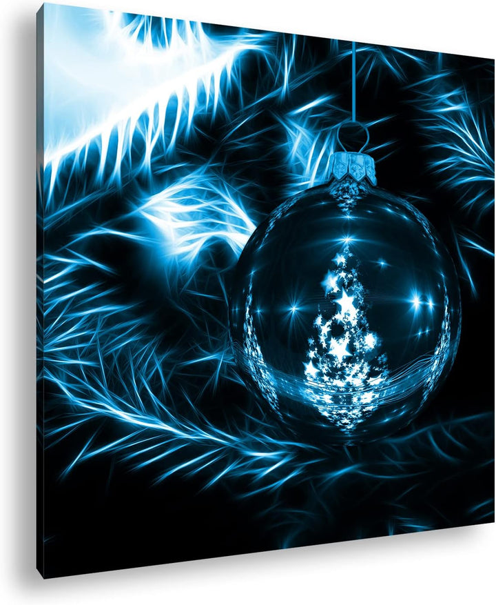 deyoli Dark aufgehängte Christbaumkugel Format: 60x60 Effekt: Monocrome Blau als Leinwandbild, Motiv