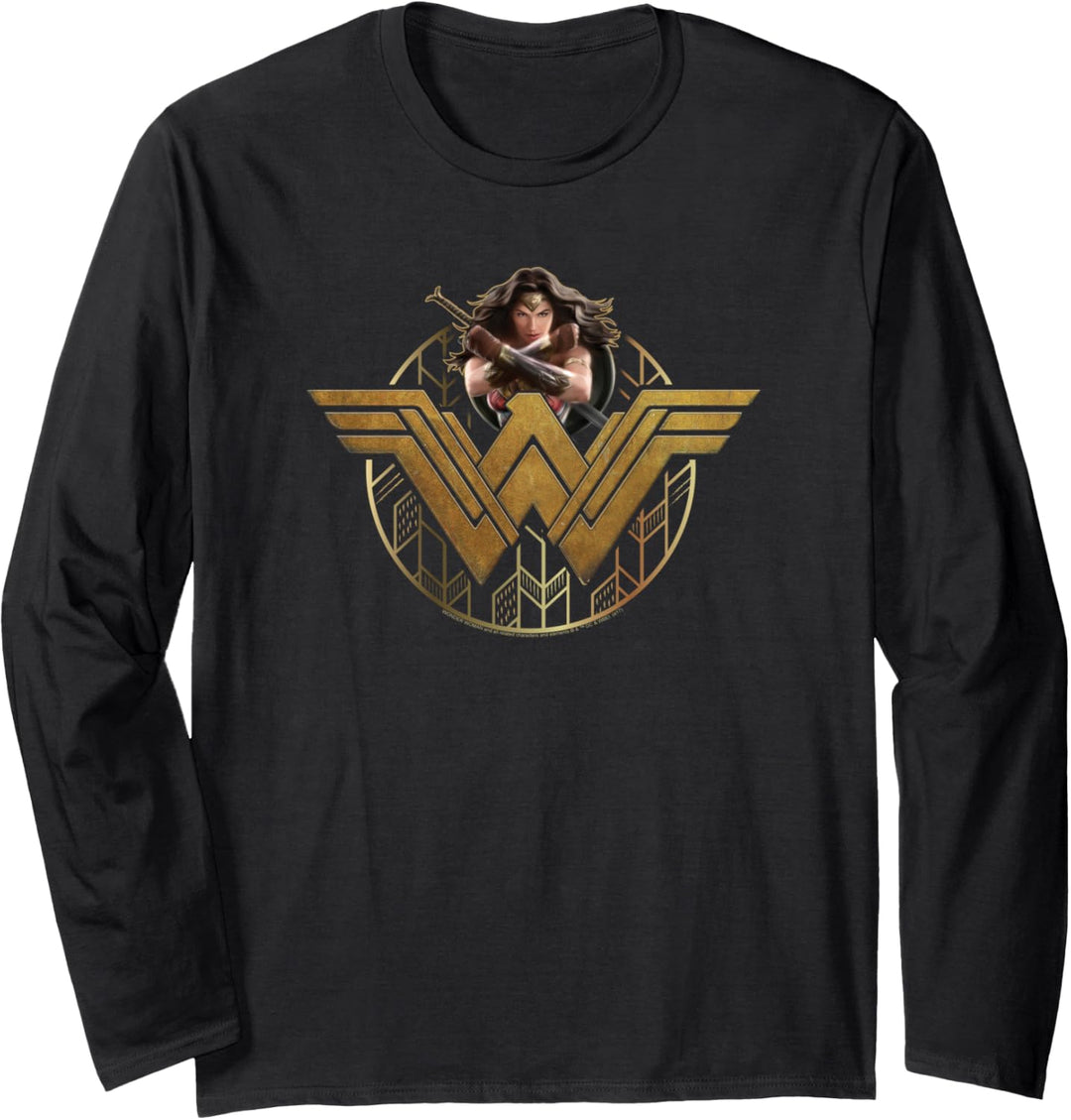Wonder Woman Movie Power Stance and Emblem Langarmshirt