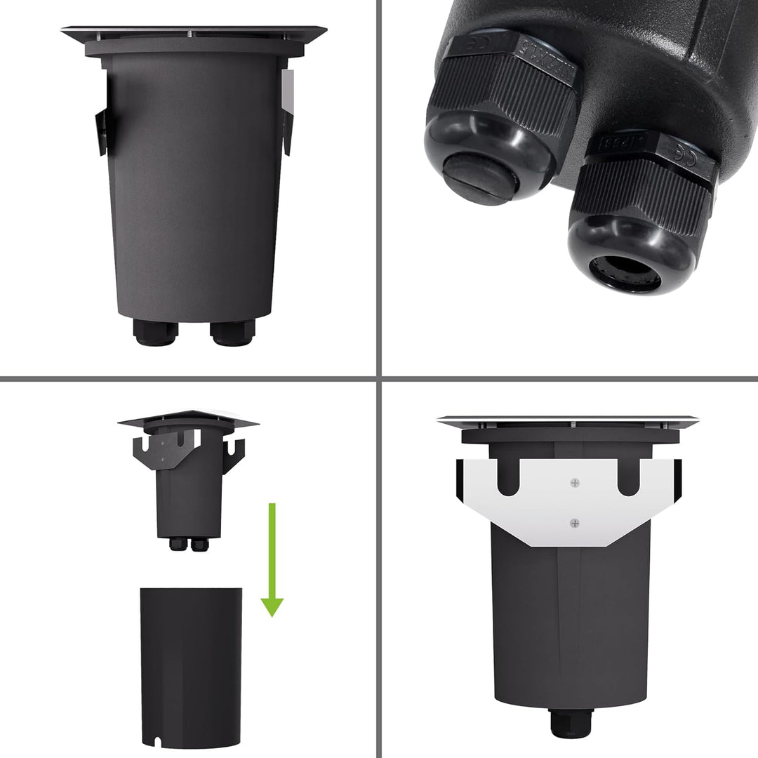 SSC-LUXon JUAVI LED Bodenstrahler schwenkbar eckig für Aussen IP67 - mit LED GU10 2W warmweiss 230V