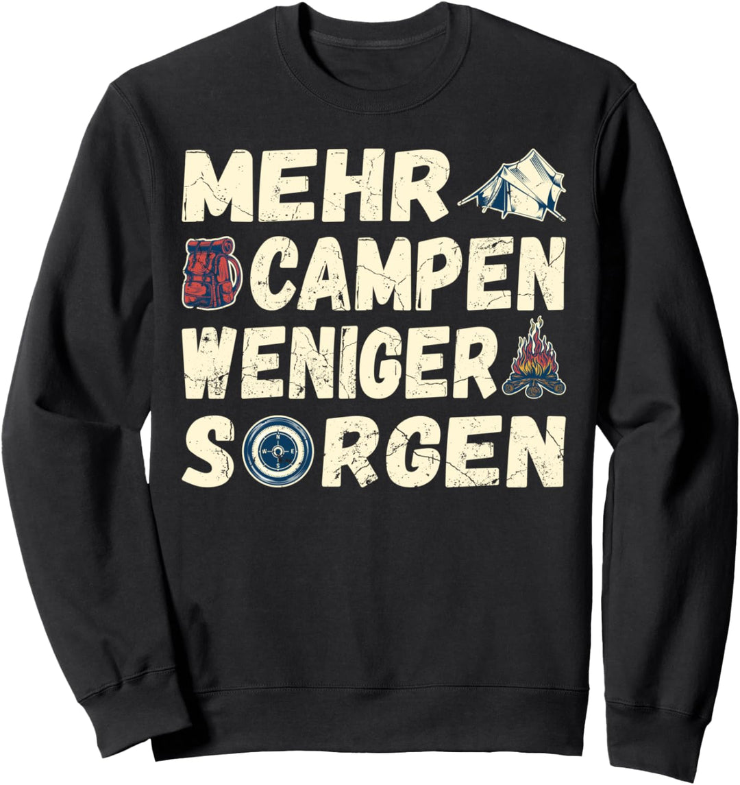 Camping Spruch, Campingzelt, Lagerfeuer Sweatshirt