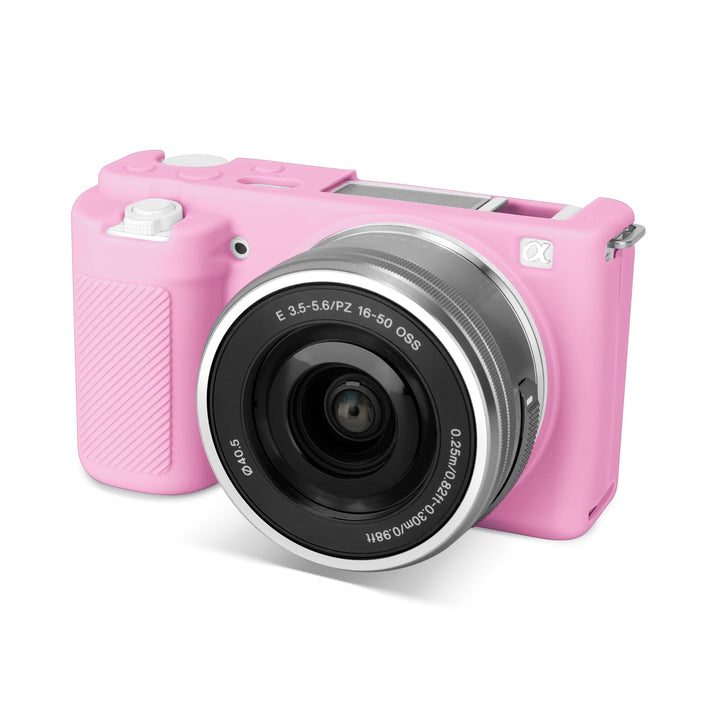 Rieibi ZVE10 Hülle, Weiche Silikon-Schutzhülle für Sony ZV-E10 ZVE10 Kamera rose, rose