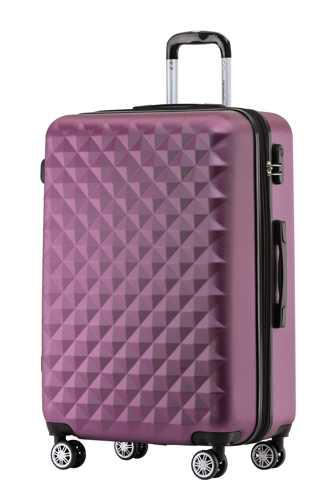 BEIBYE Zwillingsrollen 2066 Hartschale Trolley Koffer Reisekoffer Gepäck M-L-XL-Set (Violett, XL) Vi