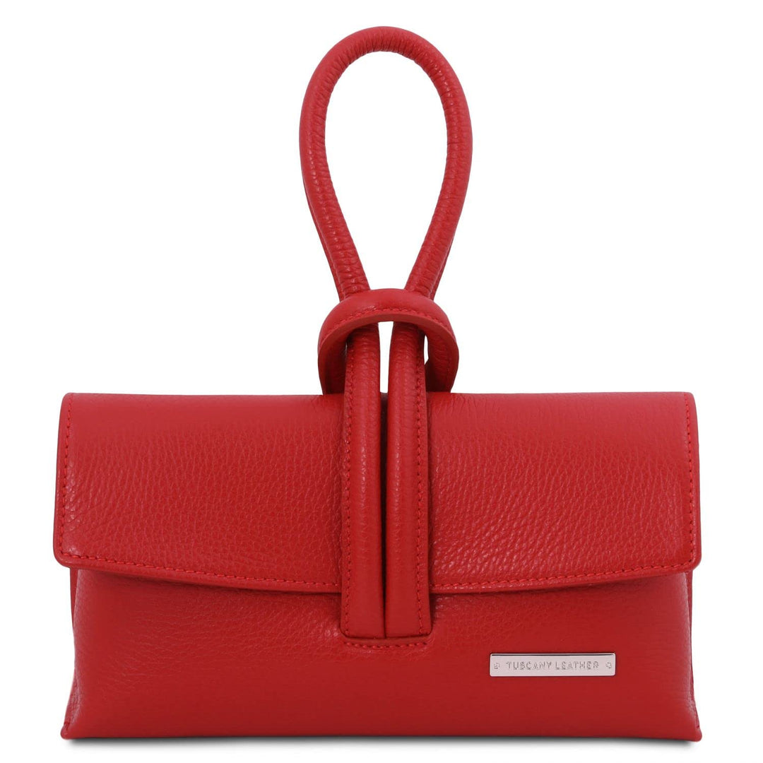 Tuscany Leather TLBag Clutch aus Leder Lipstick Rot, Lipstick Rot