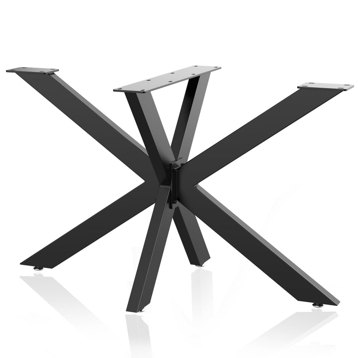 Tischkufen Tischgestell aus Stahl 71x68x120cm Spidergestell in Schwarz Tischbeine mit Spider-Profil,